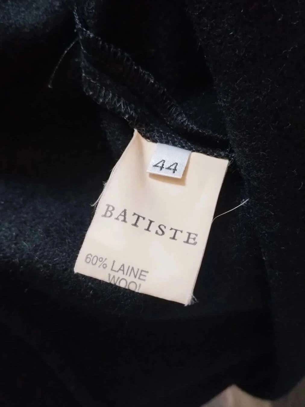 Casaco longo assimétrico preto de lã, Batiste, T44 – photo 10